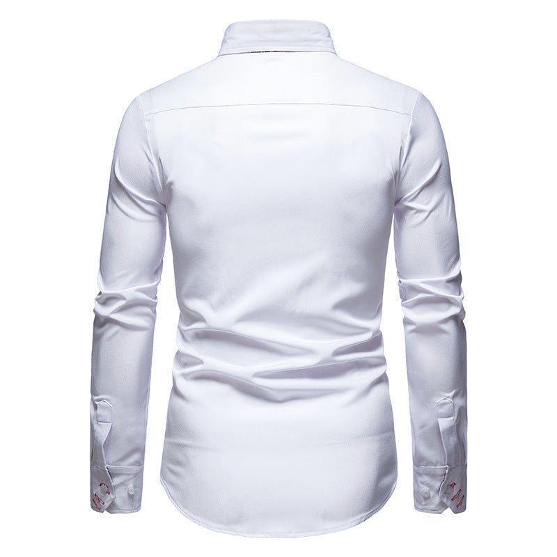 Mike | Men’s Tailored Dress Shirt with Floral Cuffs