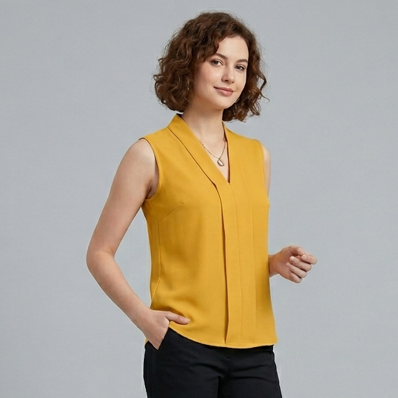 Divine | Elegant Pleated Sleeveless Blouse