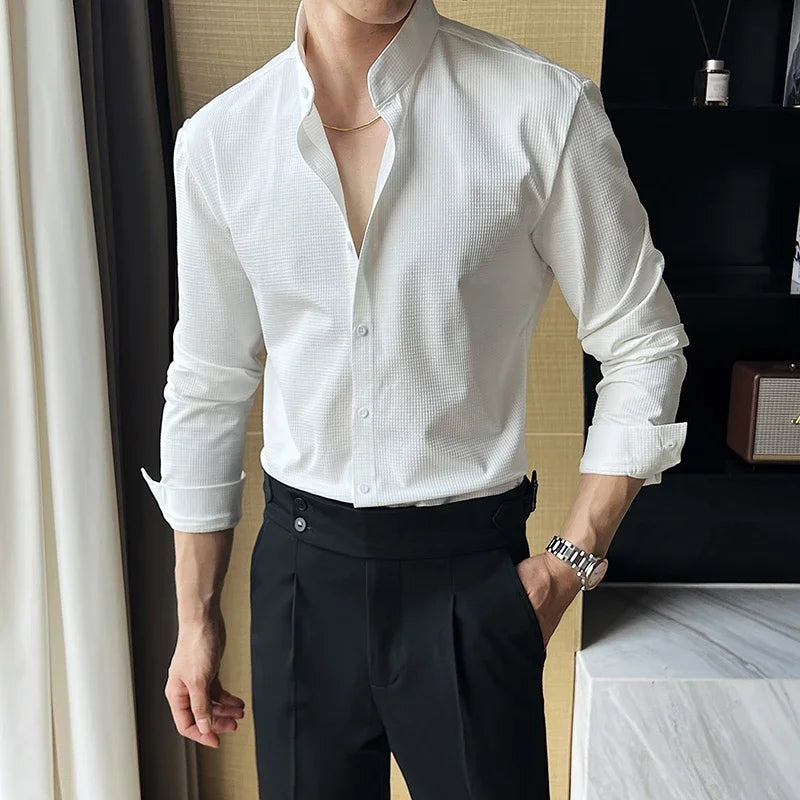 Jethro | Men’s Textured Long Sleeve Dress Shirt