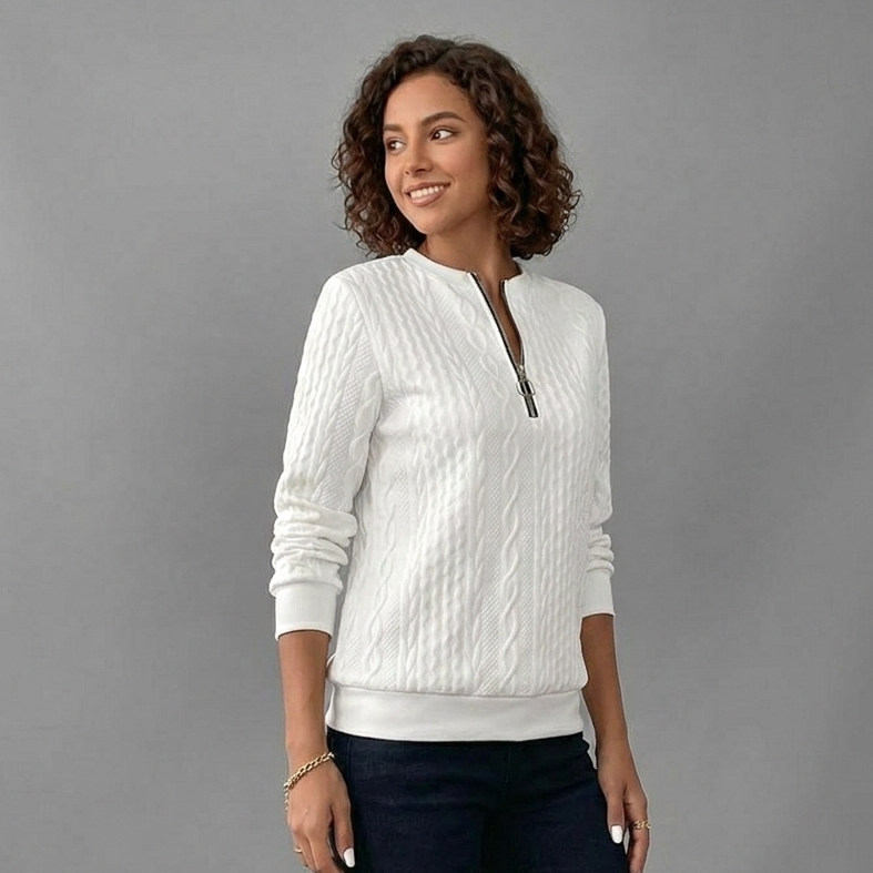 Lowee | Women's Elegant Spring Half-Zip Top