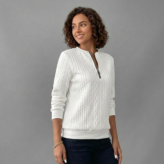 Lowee | Women's Elegant Spring Half-Zip Top