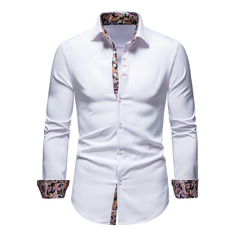Mike | Men’s Tailored Dress Shirt with Floral Cuffs