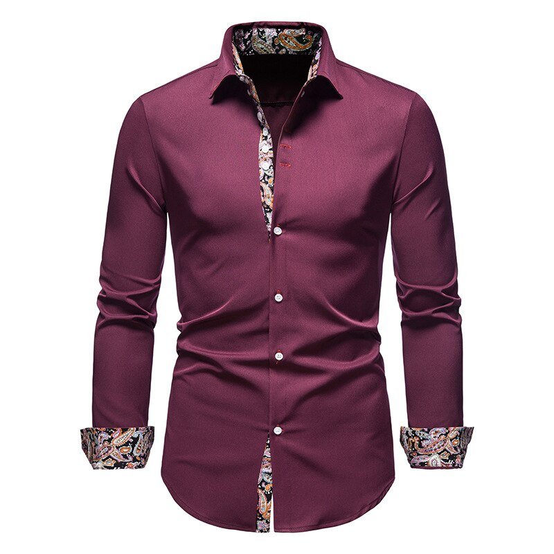 Mike | Men’s Tailored Dress Shirt with Floral Cuffs