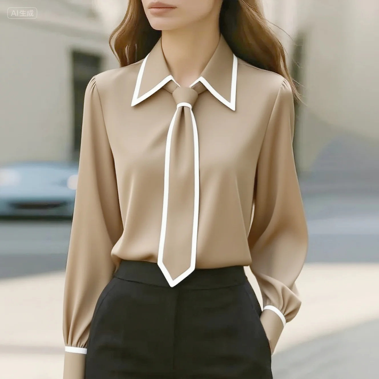 Nicole | Women's Stylish Blouse with Contrast Tie