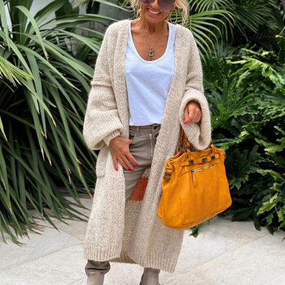 Coral - Vibrant Knit Cardigan for Boho-Chic Style