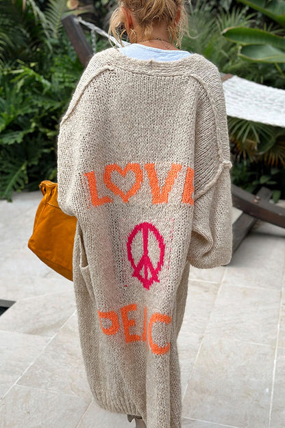 Coral - Vibrant Knit Cardigan for Boho-Chic Style